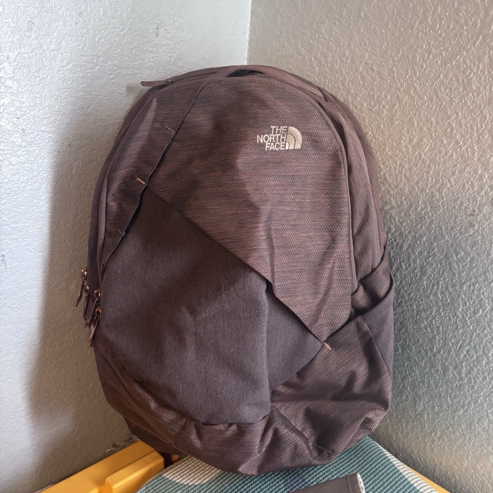 The North Face Womens Isabella Backpack Purple Rose Gold Hardware Padded Straps